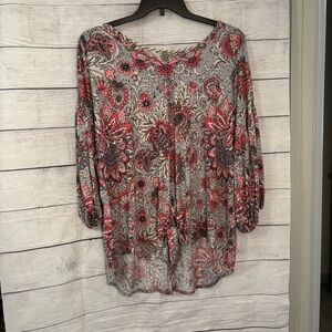 Floral Print Plus Size Women's Top (Loc #3)